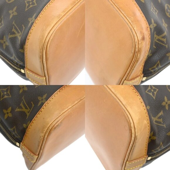 LOUIS VUITTON LV Logo Alma Hand Bag Monogram Leather Brown France M51130 82EE740 - Picture 7 of 16